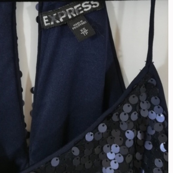Express Navy Sequin Cocktail Dress - Picture 4 of 5